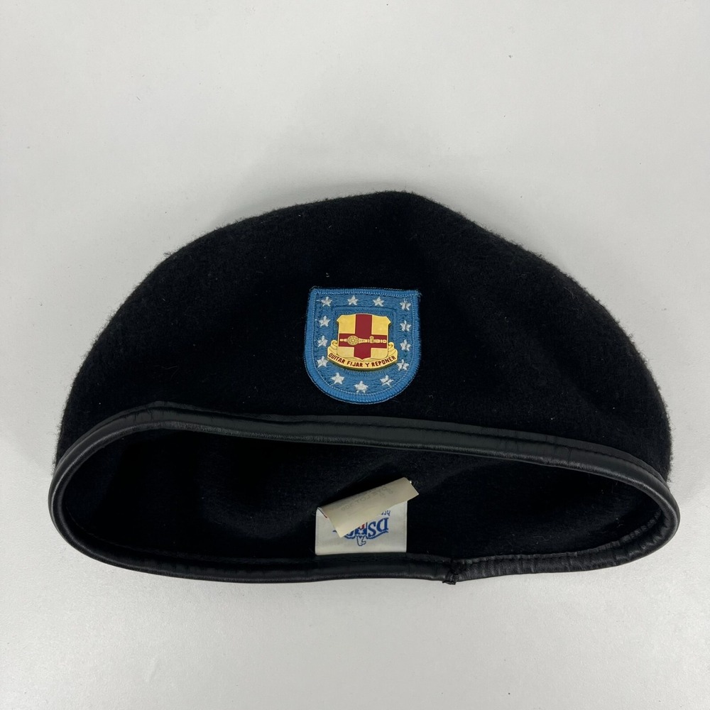 US Army Black Wool Beret DSCP Garrison Collection Size 7 3/8 Jensen Apparel USA